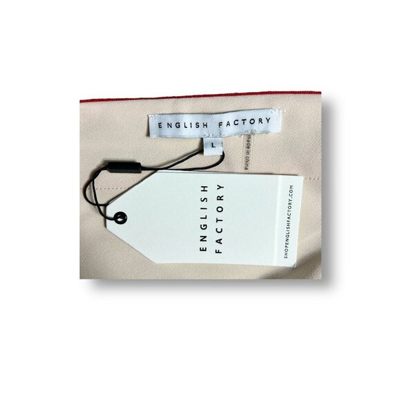 Anthropologie English Factory L Ivory Mini Dress Varsity Stripe Retro Preppy NWT - Picture 5 of 8